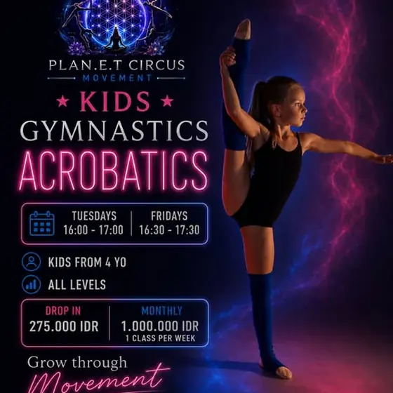 Kids Gymnastics Acrobatics — Tuesdays 16:00 and Fridays 16:30, from 4 years